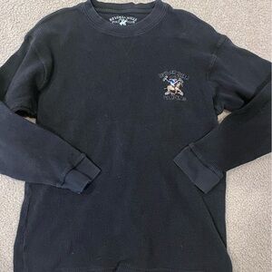 Beverly Hills Polo Club Black Crewneck waffle knit Sweater large